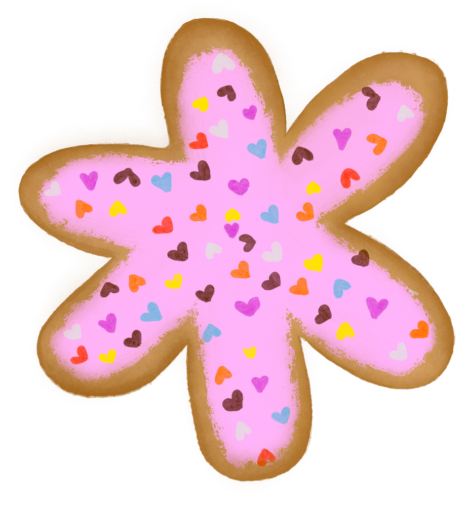 Cute colorful flower shape sugar cookie.