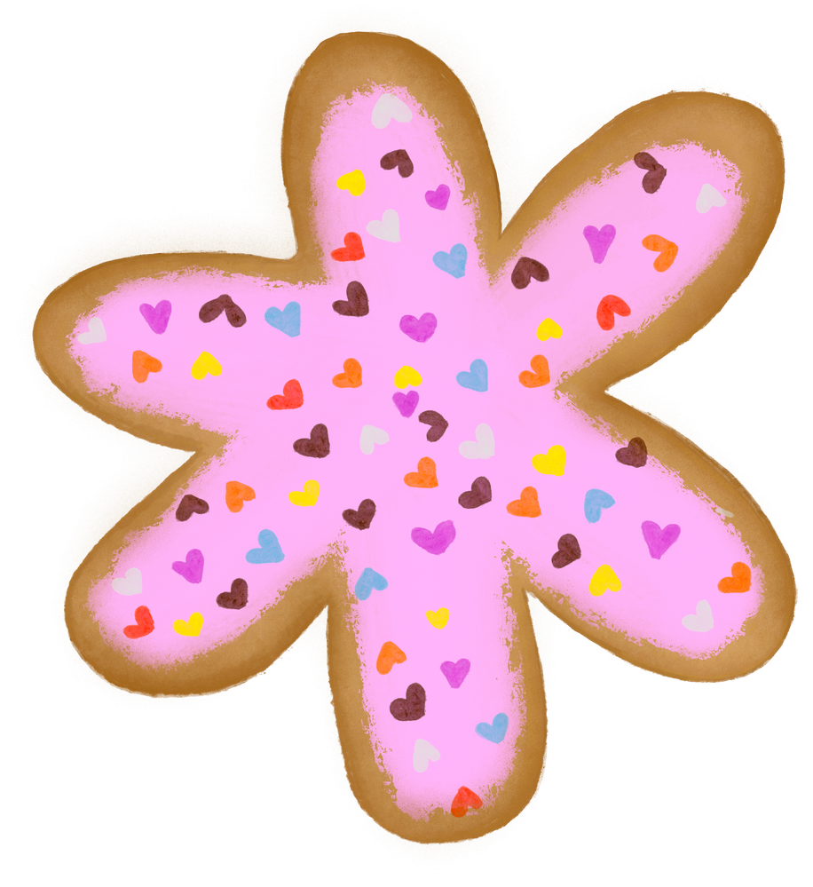 Cute colorful flower shape sugar cookie.