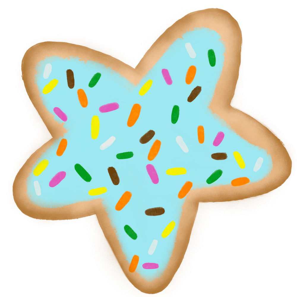 Cute colorful star shape sugar cookie.