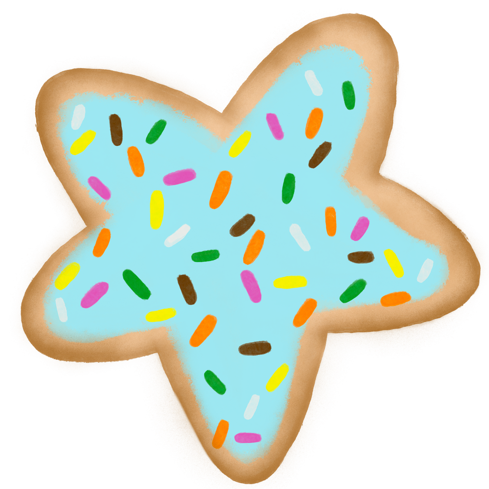 Cute colorful star shape sugar cookie.