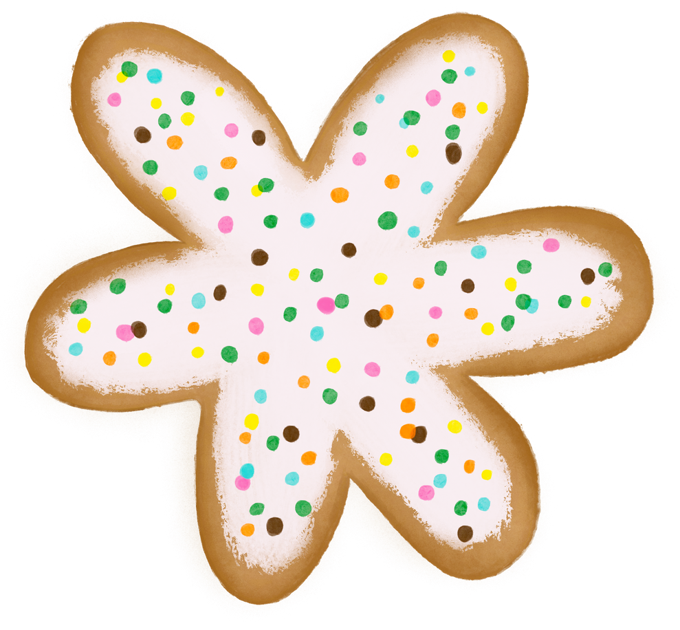 Cute colorful flower shape sugar cookie.